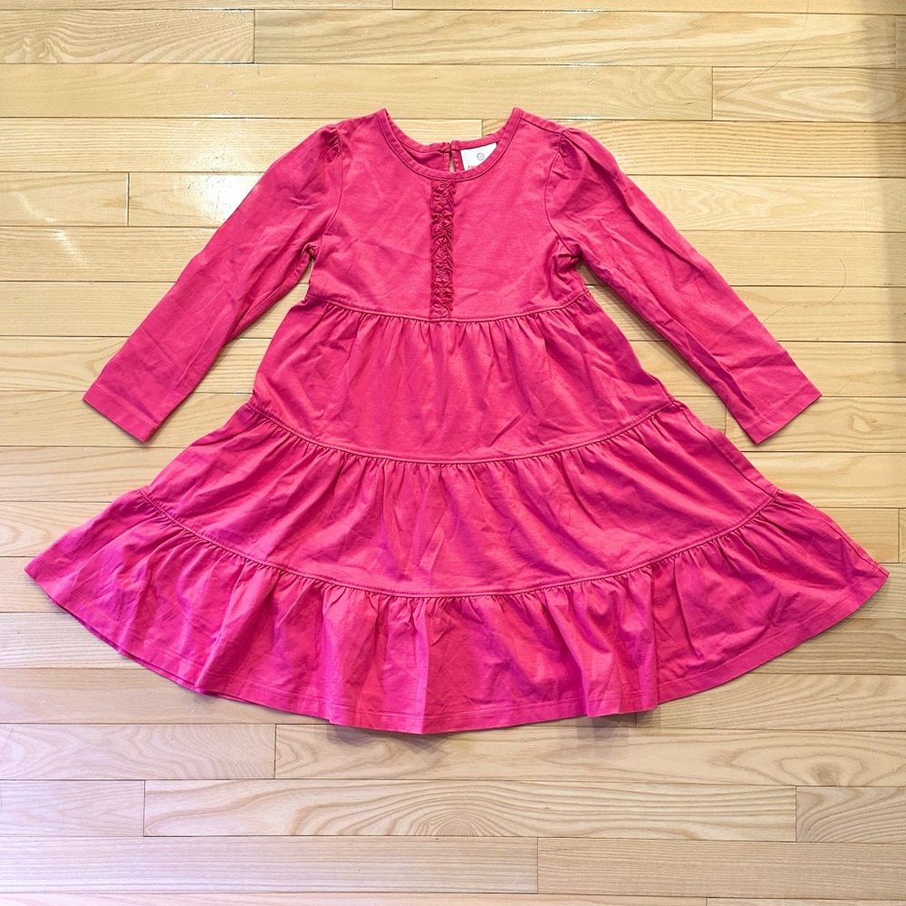 Hanna Andersson Girls Magenta Cotton Babydoll Dress - Size 5